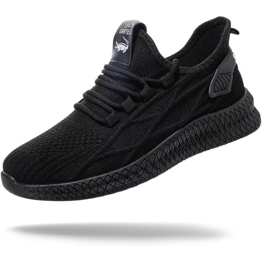 Non Slip Shoes for Men Women Sneakers Walking Shoes Black White Lightweight 6.5